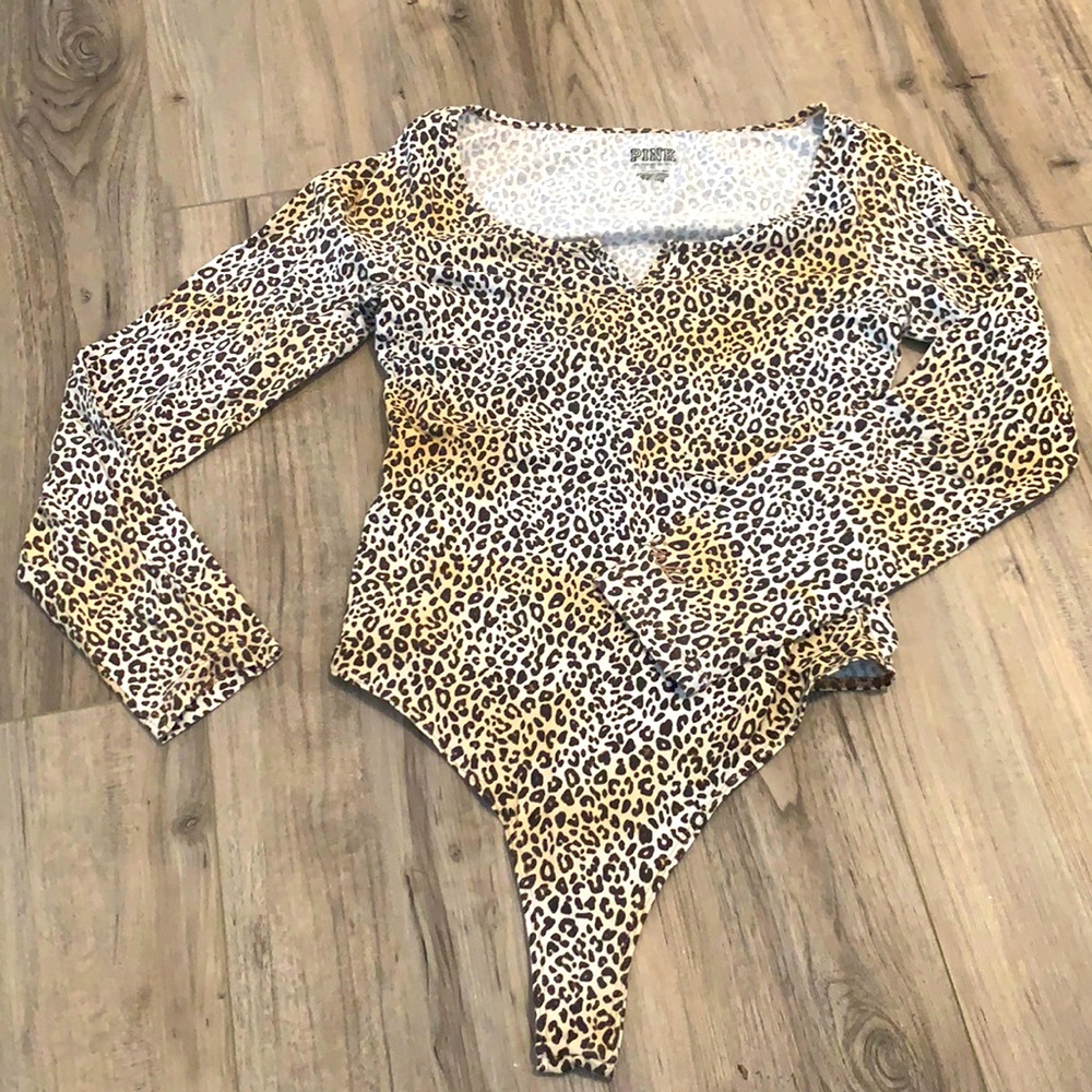 pink leopard body suit